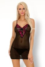 Zmysłowa Koszulka Damska i Stringi Loritan LC 99185 Love Potion Black Czarny Collcetion LivCo Corsetti Fashion