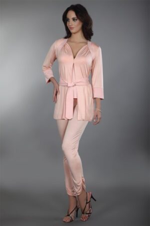 Szlafrok Rizen LC 90071 Pink Różowy LivCo Corsetti Fashion