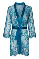 Bluebird Turquoise/Turkusowy damski szlafrok koronkowy LivCo Corsetti Fashion