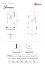 Zmysłowa Koszulka Damska i Stringi Domenica LC Black Czarny 90505 Atlantin Collection LivCo Corsetti Fashion