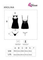 Krolina Black/Czarna seksowna koszulka nocna i Stringi LivCo Corsetti Fashion