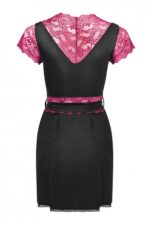 Szlafrok Kumiko LC 90428 Pink Rosses Collection Black Czarny LivCo Corsetti Fashion