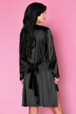 Szlafrok Natasha LC 90367 Noire Rose Collection Black Czarny LivCo Corsetti Fashion