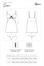 Zmysłowa Koszulka Damska i Stringi Grace LC 90321 Amber Black Czarny CollectionLivCo Corsetti Fashion