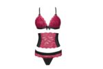 Zmysłowy komplet Nerysa LC 90427 Pink Rosses Collection Black Czarny LivCo Corsetti Fashion