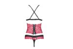 Zmysłowy komplet Nerysa LC 90427 Pink Rosses Collection Black Czarny LivCo Corsetti Fashion
