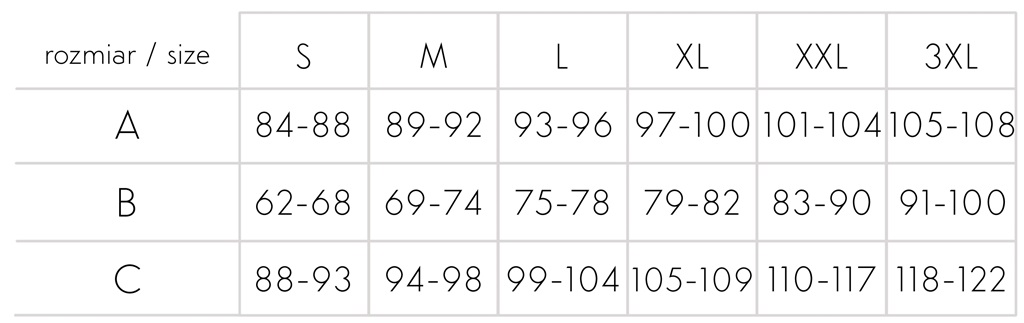 Tabela rozmiarów bielizny LivCo Fashion & CoFashion T3/3