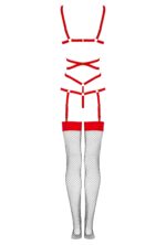 Thiara Red/Czerwone zmysłowe body z pończochami LivCo Corsetti Fashion