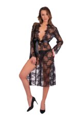 Szlafrok Mostina Licorin Collection Black Czarny LivCo Corsetti Fashion